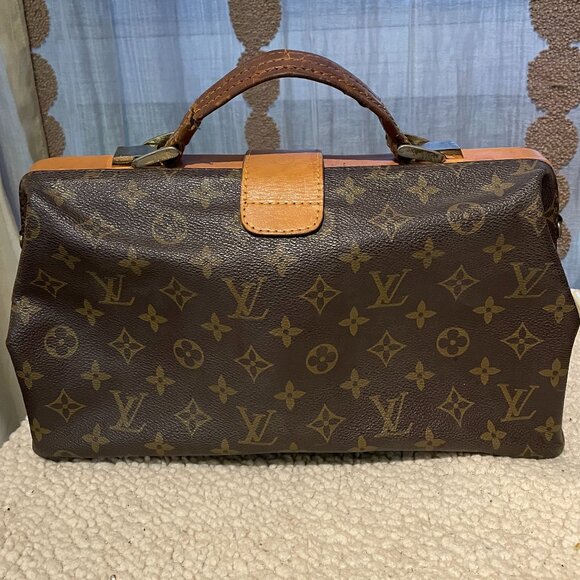 Vintage Leather 1970's Louis ? Monogram Doctors Bag Satchel Bag Handbag... Real? - Picture 6 of 9